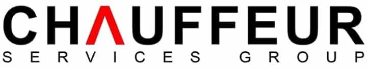 chauffeur services group logo red A white